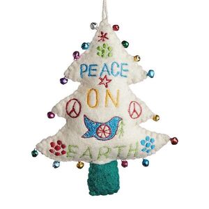 PEACE ON EARTH filc karácsonyfadísz, fenyőfa kép