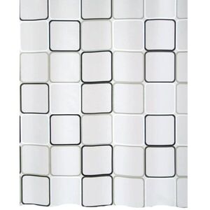 Spirella FRAME, négyzetek, fehér-fekete, PEVA, 180 × 200 cm kép
