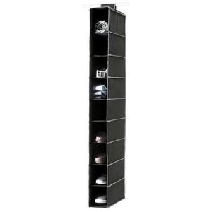 Compactor függő cipő-, zokni- és ruhatároló 15 x 30 x 128 cm - 9 polc, fekete kép
