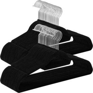 SONGMICS Bársony, fekete, 50 darab, forgatható horog, 43 × 22 × 0, 6 cm kép