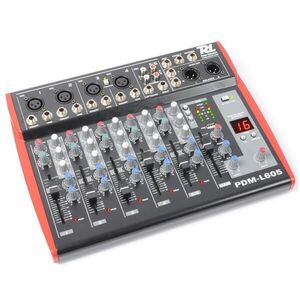 Power Dynamics PDM-L605, 6 csatornás keverőpult, USB, AUX, +48 V kép