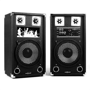 OneConcept BSX-10A, 120 W, PA hangfal, USB, microSD, AUX, MIC, fekete kép