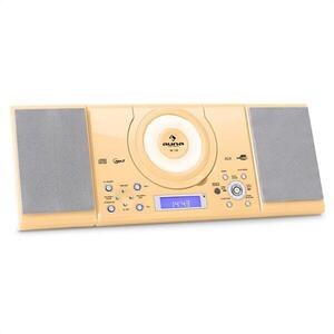 Auna MC 120, sztereó rendszer, MP3, USB, CD, FM, falra szerelhető, krémszínű kép