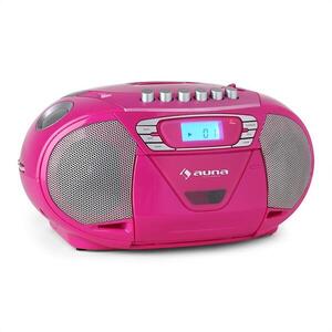 Auna KrissKross, hordozható rádiórekorder, USB, MP3, CD, pink kép