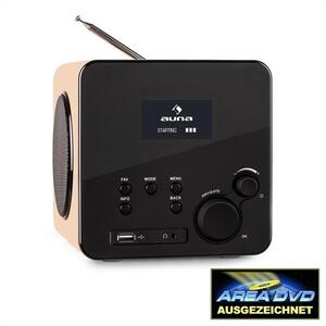 Auna Radio Gaga, internet rádió, WLAN/LAN, DAB/DAB+, FM, USB, AUX, tölgyfa kép