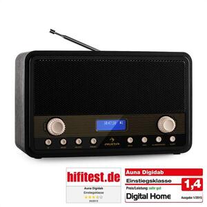Auna Digidab, retró DAB/DAB+ digitális rádió, hordozható, FM/AM, PPL, ébresztő kép