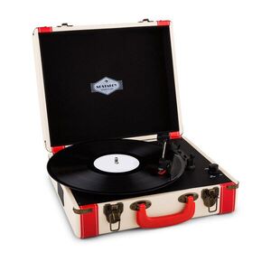 Auna Jerry Lee, retró lemezjátszó, LP, USB, fehér kép