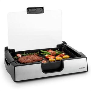Klarstein Showmaster asztali grill, 1500 W, max. 250 °C, üveg fedél kép