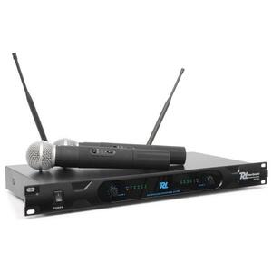 Power Dynamics PD722H, 2 csatornás UHF vezeték nélküli mikrofon rendszer, 2 x vezeték nélküli mikrofon kép