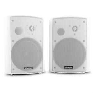 Skytec 120W, kétutas hangfalpár, rögzítő kar, fehér kép