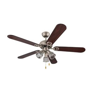 Klarstein Charleston, 60W, mennyezeti ventilátor három égővel, 122cm, fa karok, rozsdamentes acél kép