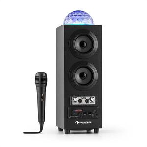 Auna DiscoStar Black, hordozható bluetooth hangfal, USB, akkumulátor, LED, mikrofon kép