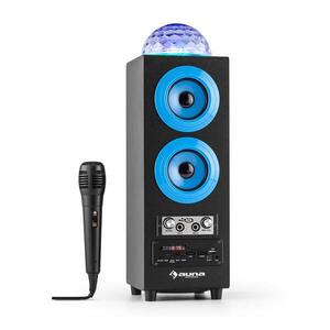 Auna DiscoStar Blue, hordozható 2.1 bluetooth hangfal, USB, akkumulátor, LED, mikrofon kép