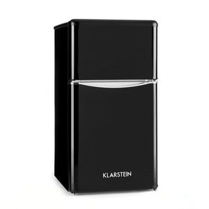Klarstein Monroe Black, kombinált hűtőszekrény, 61/24 liter, F energiahatékonysági osztály, Retrolook, fekete kép