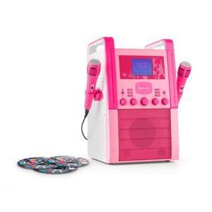 Auna KA8B-V2, rózsaszín, karaoke rendszer, CD lejátszó, 2 x mikrofon, 3 x karaoke CD mellékelve kép
