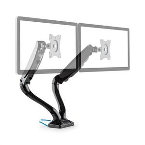 Auna LDT09-C024USB, asztali tartó 2 monitorra, LED, LCD, 2 X USB, szereléshez szükséges anyagok mellékelve kép