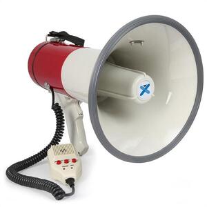 Vonyx MEG050, megafon, 50 W, felvételkészítő funkció, sziréna, mikrofon, működtetés elemekkel, pánt kép