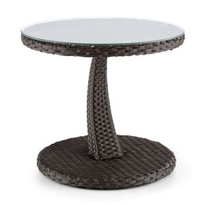Blumfeldt Tabula, kétszínű, barna, kisasztal, 50 cm, üveg, polirattan, alumínium kép