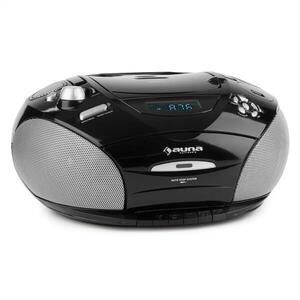 Auna RCD 220, fekete, boombox, CD, USB, kazettás magnetofon, PLL FM rádió, MP3, 2 x 2 W kép