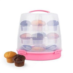 Klarstein Pinkkäppchen, rózsaszín, tortabúra, süteményes doboz, muffin tartó, 24 db, Ø26 cm kép
