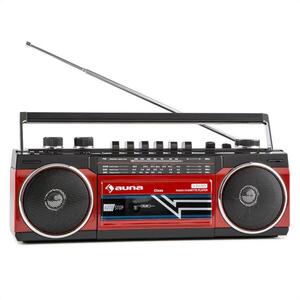Auna Duke retró boombox, hordozható kazetta lejátszó, USB, SD, bluetooth, FM rádió kép