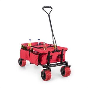 Waldbeck Red Devil kézikocsi, összecsukható, 68 kg, oldalsó táskák, piros kép