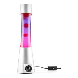 OneConcept Lavaboy, lávalámpa, bluetooth hangfal, BT 3.0, AUX-IN, üveg, ezüst/vörös kép