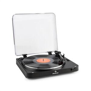 Auna TT-30 BT lemezjátszó, bluetooth, line-out, cinch USB adapter, fekete kép