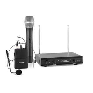Auna Pro VHF-2-HS 2- csatornás VHF mikrofon készlet, 1 x headset, 1 x kézi mikrofon, 50m kép