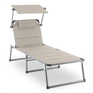 Blumfeldt Amalfi Creamy Beige napozóágy, 70 x 37 x 200 cm, napellenző, bézs kép