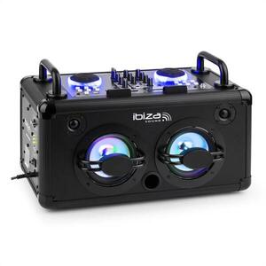 Ibiza Dance Party, mobil DJ audiorendszer, 200W, keverőpult, bluetooth, USB, MP3, AUX, LED kép