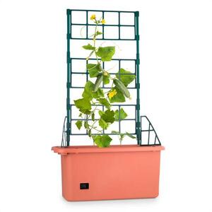 Waldbeck Power Planter virágcserép, 75x130x35cm, rács indás növényekre, 3 emelet, PP téglaszín kép