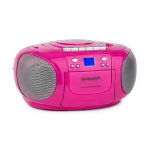 Auna BoomGirl Boom Box, rózsaszín, boombox, hordozható rádió, CD/MP3 lejátszó, kazettás lejátszó kép