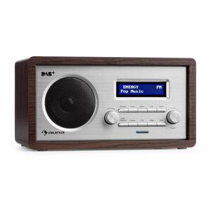 Auna Harmonica DAB+/FM rádió, dual alarm, AUX, LCD, fa konstrukció, wenge kép