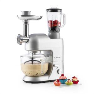 Klarstein Lucia Argentea 2G konyhai robotgép, mixer, húsdaráló, 1800W, BPA-mentes kép
