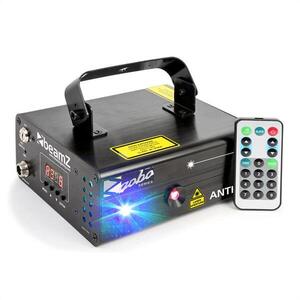 Beamz Anthe II dupla lézer, 9 W RGB, 7 DMX csatorna, 12 motívum, master/slave kép