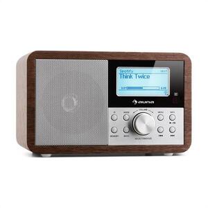Auna Worldwide Mini internet rádió, WLAN, hálózati lejátszó, USB, MP3, AUX, FM tuner, diófa kép