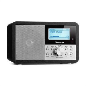 Auna Worldwide Mini internet rádió, WLAN, hálózati lejátszó, USB, MP3, AUX, FM tuner, fekete kép
