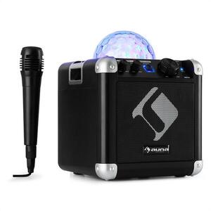Auna BC-10 karaoke rendszer, LED fény, bluetooth, akkumulátor, USB, AUX-IN, fekete kép