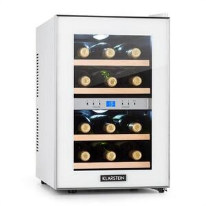 Klarstein Reserva borhűtő, 34 l, 12 palack, 2 hűtőzóna, 7-18°C , fehér kép