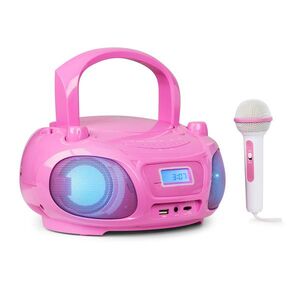 Auna Roadie Sing CD Boombox FM rádió Fényjáték CD lejátszó Mikrofon kép