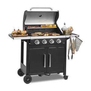Klarstein Tomahawk 4.0 T, gáz grill, 4 x 3, 2 kW égő, 63 x 39 cm-es grill, nemesacél kép