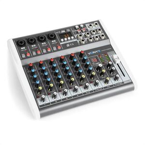 Vonyx VMM-K802, 8 csatornás keverőpult, USB port, BT vevő, 16 DSP, +48 V fantomtáp kép