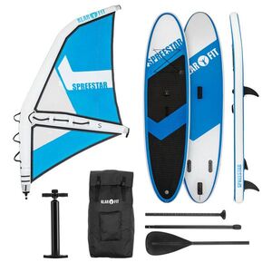KLARFIT Spreestar WS, felfújható paddleboard, sup-board-set, 300x10x71, kék-fehér kép