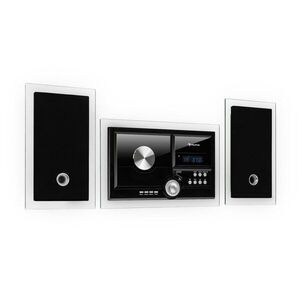 Auna Stereosonic, sztereó rendszer, falra szerelhető, CD-lejátszó, USB, BT, fekete kép