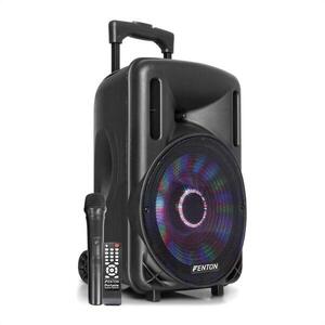 Fenton FT10LED, aktív hangszóró, 10", 450 W, BT/USB/SD/AUX, LED, akkumulátor, fogantyú kép