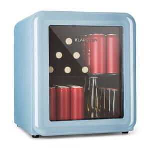 Klarstein PopLife, italhűtő, hűtőszekrény, 48 liter, 0 - 10 °C, retró dizájn, kék kép