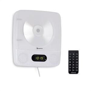 Auna Vertiplay, CD lejátszó, bluetooth, éjjeli lámpa, FM rádió, AUX, digitális óra, fehér kép