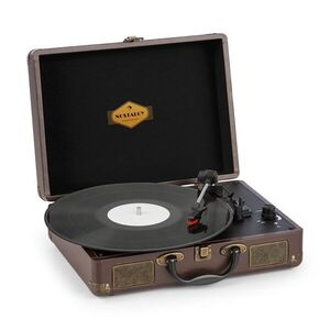 Auna Peggy Sue, retró lemezjátszó, sztereó hangszóró, USB, barna kép