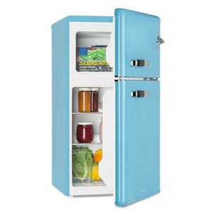 Klarstein Irene, kombinált retro hűtőszekrény, 61 liter hűtőszekrény, 24 liter fagyasztó, kék kép